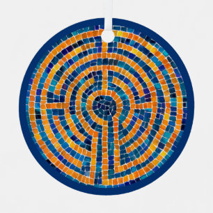 Ornamento Metalizado de Círculo de LABYRINTH IV