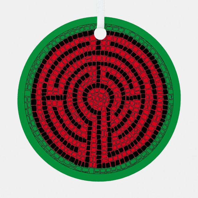 Ornamento Metalizado de Círculo de LABYRINTH IX (Anverso)