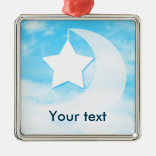 Ornamento Metalizado de color Star & Moon Silver