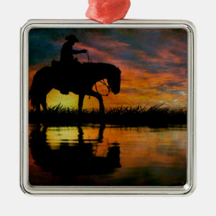 Ornamento Metalizado de Cowboy