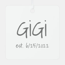 Ornamento Metalizado de fecha establecida por Gigi