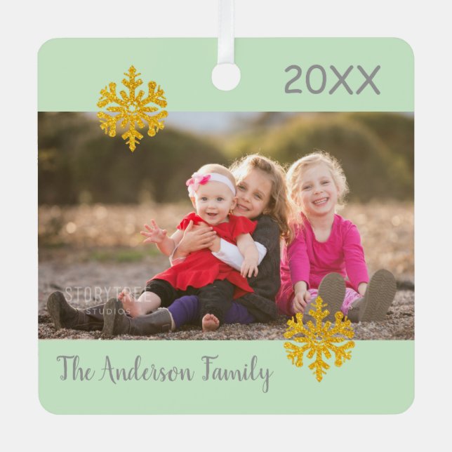 Ornamento Metalizado de foto de Navidades de copo  (Anverso)