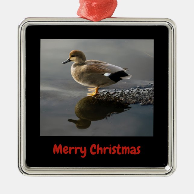 Ornamento Metalizado de Gadwell Duck Merry Christm (Frente)