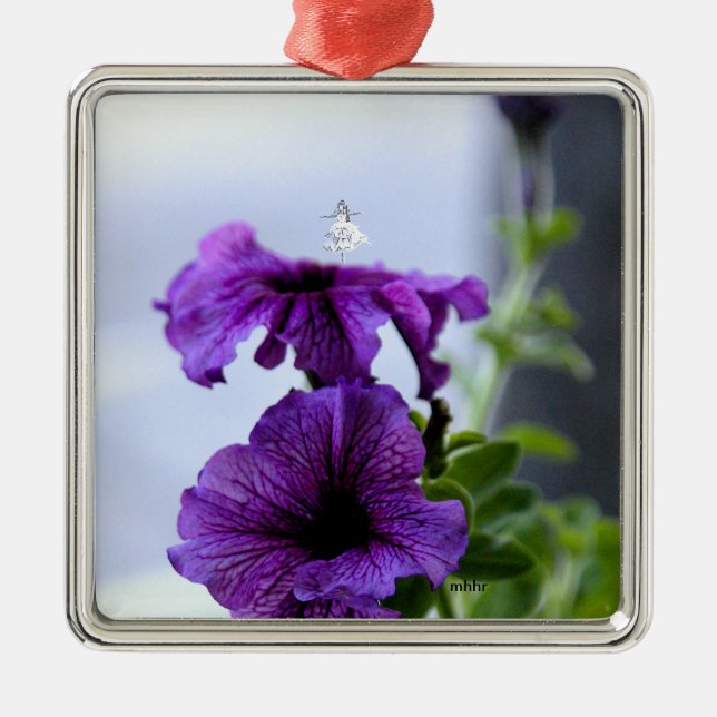 Ornamento Metalizado de hadas de sombra de lavanda (Frente)