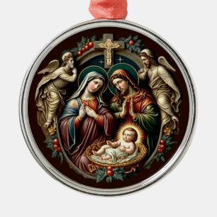Ornamento Metalizado de la escena de la natividad