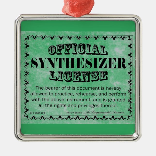 Ornamento Metalizado de la licencia de sintetizado (Frente)