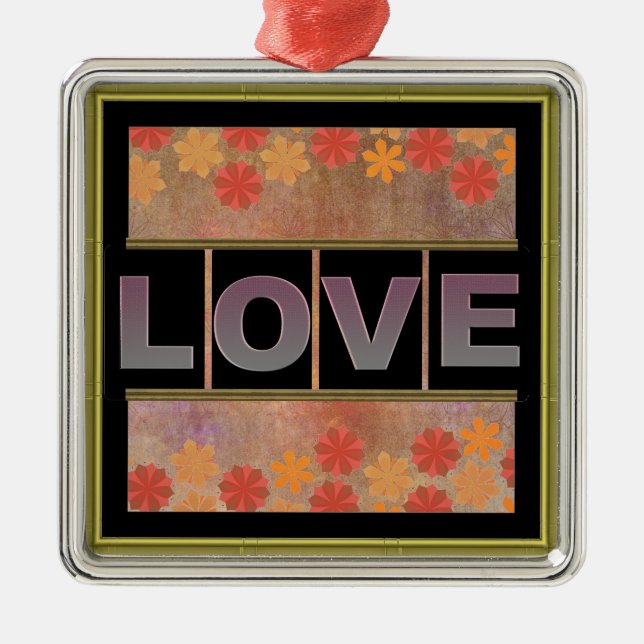 Ornamento Metalizado de Love Square (Frente)