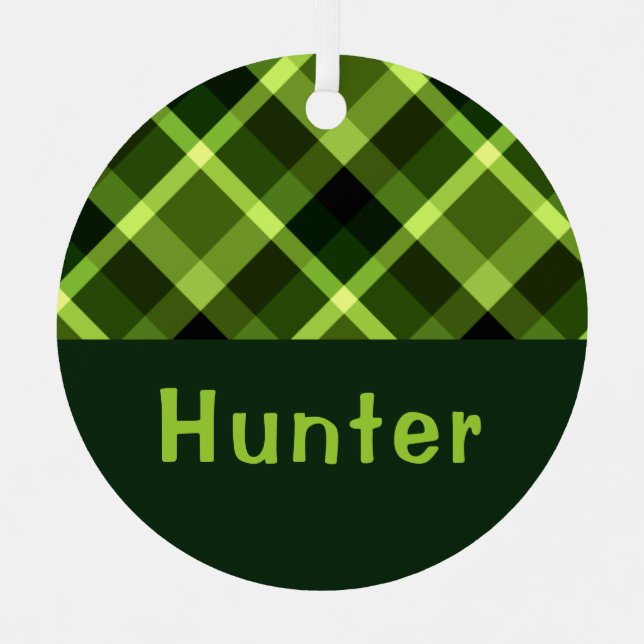 Ornamento Metalizado de monograma verde pálido (Anverso)