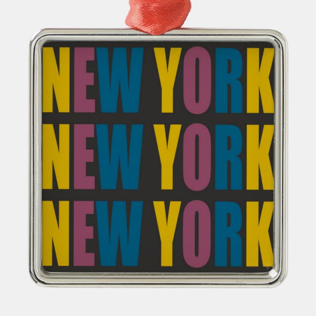 Ornamento Metalizado de Nueva York (Frente)