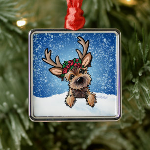 Ornamento Metalizado de renos de la frontera terri