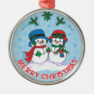 Ornamento Metalizado de Snowman