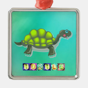 Ornamento Metalizado de tortuga