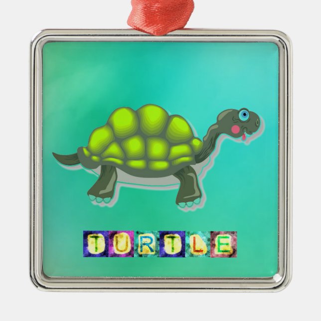 Ornamento Metalizado de tortuga (Frente)