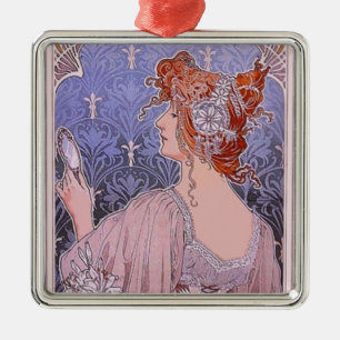 Ornamento Metalizado de una mujer de caballo