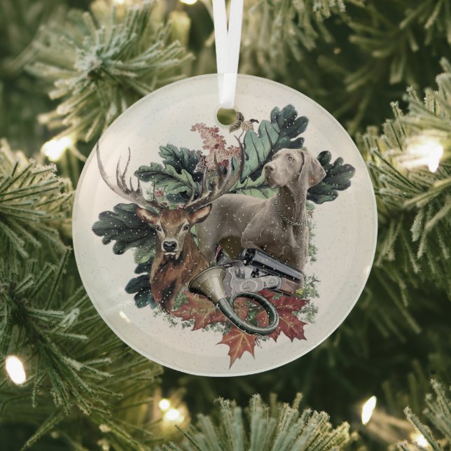 Ornamento metalizado de Weimaraner (in situ)