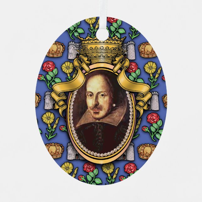 Ornamento Metalizado de William Shakespeare (Anverso)
