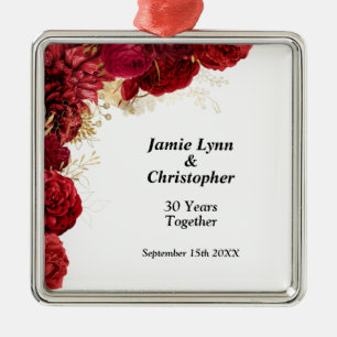 Ornamento Metalizado del aniversario del Boda flor