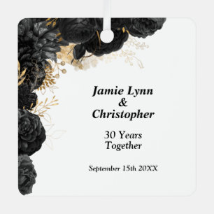 Ornamento Metalizado del aniversario del Boda flor