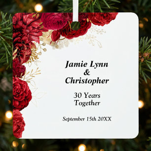 Ornamento Metalizado del aniversario del Boda flor