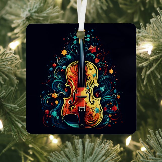 Ornamento metalizado del árbol de Navidad del viol (in situ)