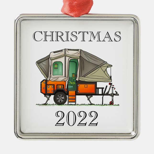 Ornamento Metalizado del Camper Up Opus Pop Up RV (Frente)