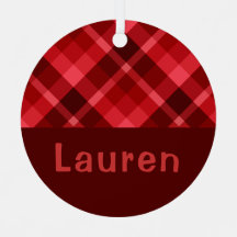 Ornamento Metalizado del círculo del monograma roj