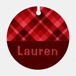 Ornamento Metalizado del círculo del monograma roj