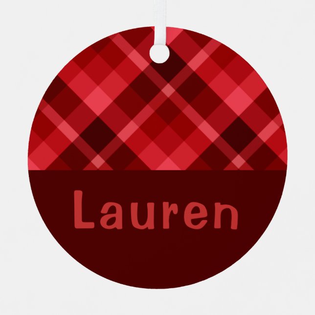 Ornamento Metalizado del círculo del monograma roj (Anverso)