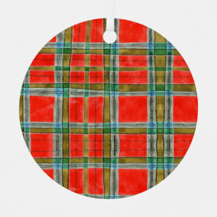 Ornamento Metalizado del Círculo MAC BAIN TARTAN