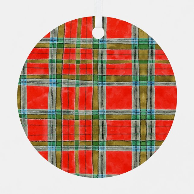 Ornamento Metalizado del Círculo MAC BAIN TARTAN (Anverso)