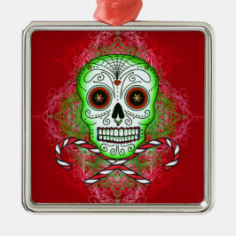 Ornamento metalizado del cuadrado de los bastones