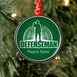 Ornamento Metalizado del defensor del hockey