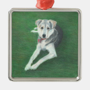Ornamento Metalizado del perro Husky
