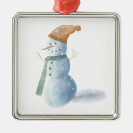 Ornamento Metalizado enmarcado de Snowman