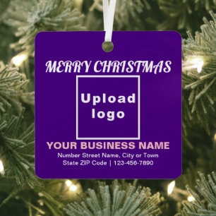 Ornamento Metalizado Purple Square para Navidades