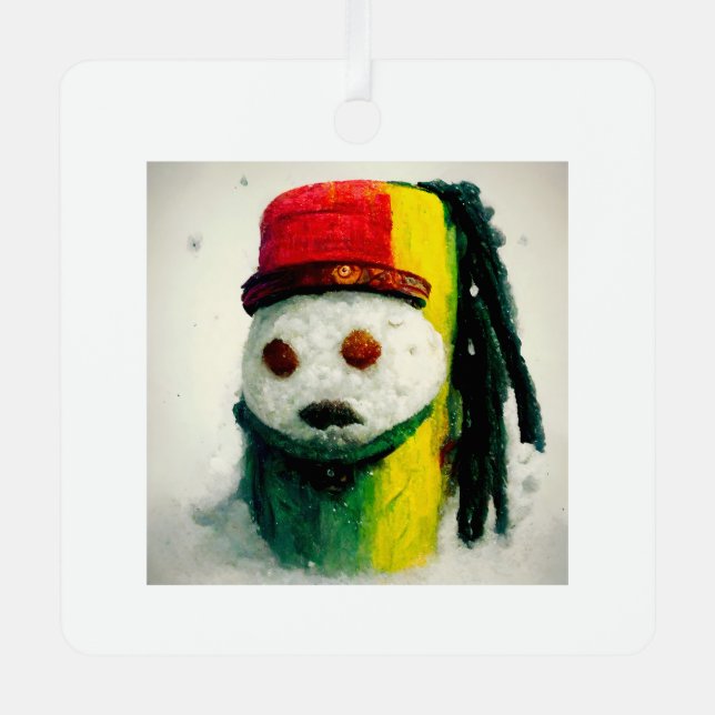 Ornamento Metalizado Rasta Snowman II (Anverso)
