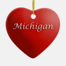 Ornamento Michigan Red Heart Keepsake