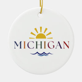 Ornamento Michigan: Sol arcoiris y olas