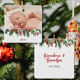 Ornamento minimalista de abuelitos y abuelitos
