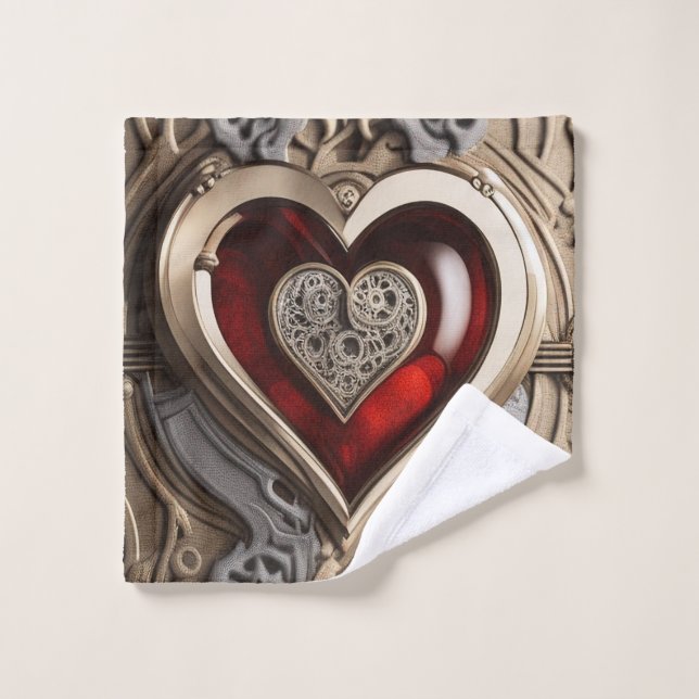 Ornamento misterioso con corazón rojo (Toallita)