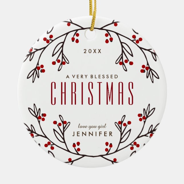 Ornamento moderno del día de fiesta de la amistad (Frente)