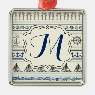 Ornamento Monograma de Ancla Náutica