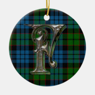 Ornamento Monograma de Fletcher Plaid