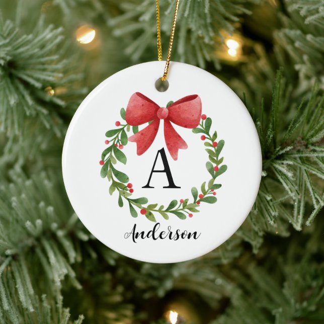 Ornamento monograma de Navidades personalizados (Árbol)