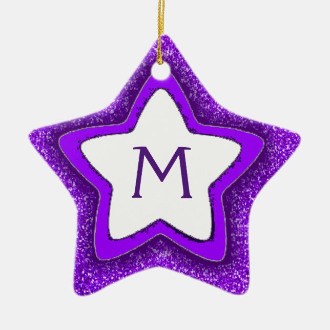 Ornamento monograma de personalizable estrella de  (Frente)