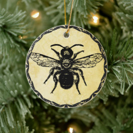 Ornamento monogramado con abeja vintage