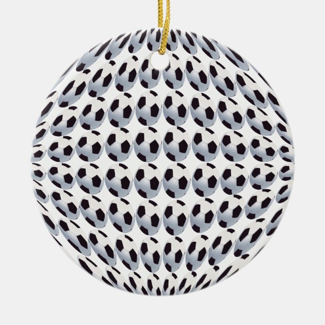 Ornamento mundial de cerámica de la pelota de fútb (Frente)