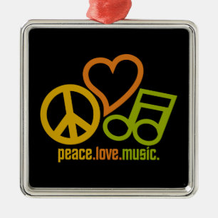 Ornamento musical de Peace Love, personalizable