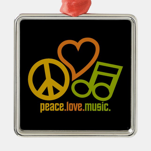 Ornamento musical de Peace Love, personalizable (Frente)