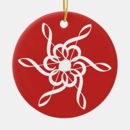 Ornamento musical de Red Treble Clef Snowflake